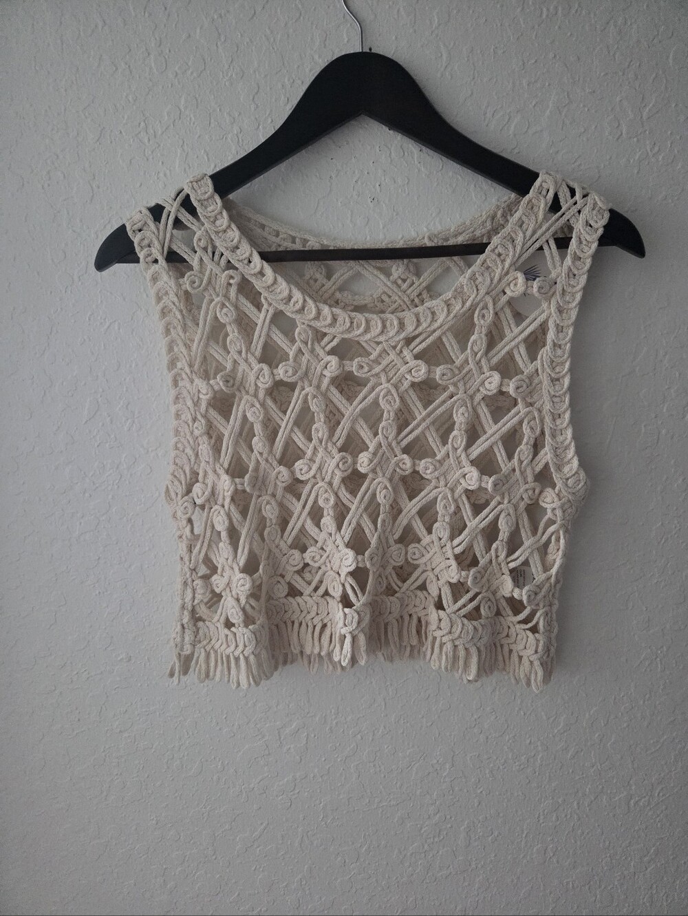 Hand-Knotted Macramé Top